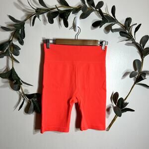 Love & Sports Neon Orange Biker Shorts LAST CALL
